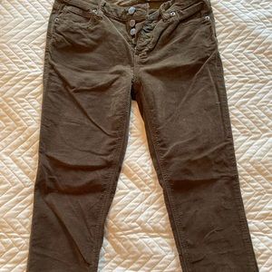 Free People Frayed Hem Brown Corduroy Pants